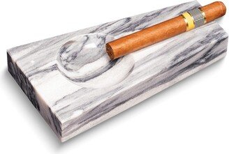 Curata Handcrafted Carrera Grey Marble Single Cigar Ashtray