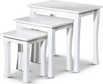 DTY Indoor Living Boulder 3-Piece Nesting Table Set, White