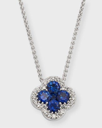 Neiman Marcus Diamonds 18k White Gold Diamond and Sapphire Pendant Necklace