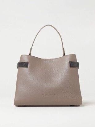 bag in grained leather with monili