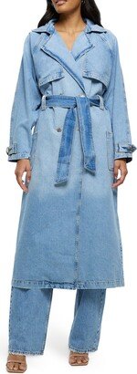 Belted Denim Trench Coat