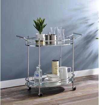 TiramisuBest Glass & Chrome Finish Serving Cart