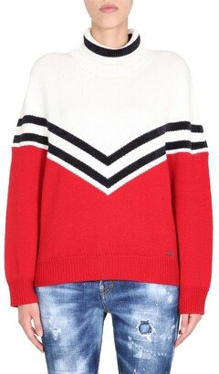 Chevron Turtleneck Sweater