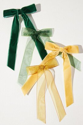 By Anthropologie Velvet Chiffon Bow Clips, Set of 4