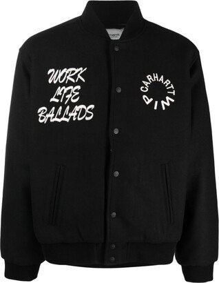 Work Varsity embroidered bomber jacket