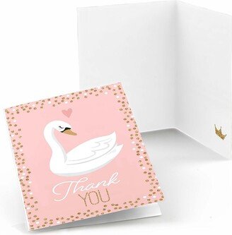 Big Dot Of Happiness Swan Soiree - White Swan Baby Shower or Birthday Party Thank You Cards (8 count)-AA