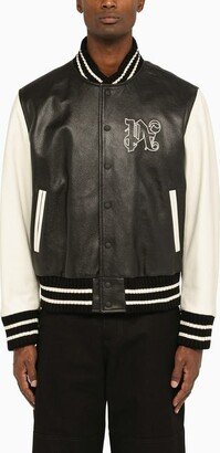 Black/cream bomber jacket in