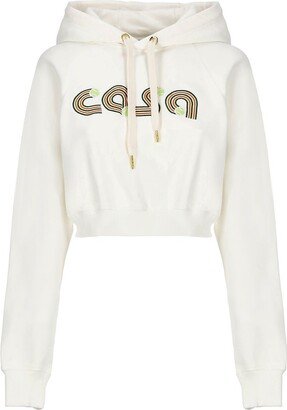 Drawstring Cropped Hoodie-AC