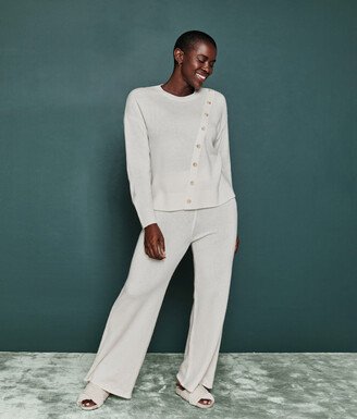 The Luxe Cashmere Blend Sweater Pant - White Sand