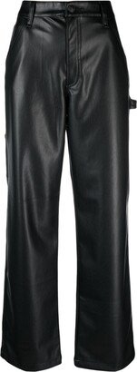 Sid faux leather wide-leg trousers