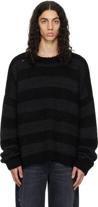 Black Distressed Sweater-AC