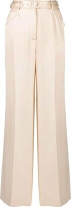 High-Waist Silk Trousers