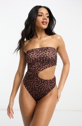 Strapless Cutout One-Piece Swimsuit