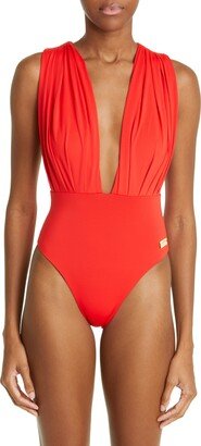 Plunge Neck One-Piece Swimsuit