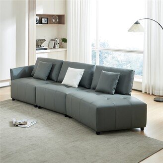 BESTCOSTY Modern Modular Sectional Fabric Sofa, Button Tufted Seat Cushion