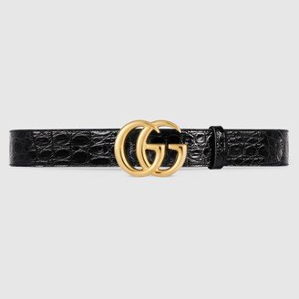 GG Marmont caiman belt with shiny buckle