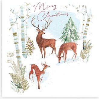 Woodmansterne Snowy Forest Deers Christmas Card