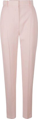 High Waist Slim Plain Trousers