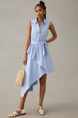 Asymmetrical Sleeveless Shirt Dress