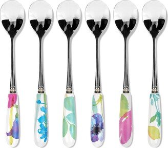 Set of 6 Water Garden Teaspoons MultiColoured