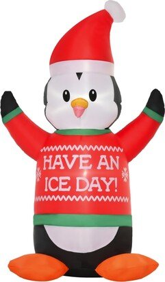 Homcom 6' Christmas Inflatable Penguin Outdoor Blow-Up Yard Decoration