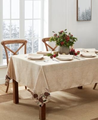 Berry Pinecone Cutwork Table Linens Collection