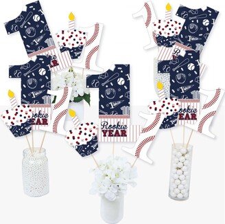 Big Dot Of Happiness 1st Birthday Batter Up - Baseball - Centerpiece Sticks - Table Toppers-Set of 15