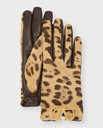 V-Logo Leopard Gloves-AA