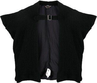 Wide-Shoulders Buckle Wool Jacket