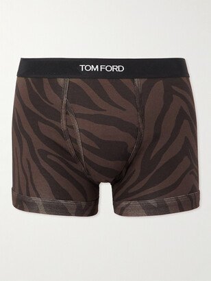 Zebra-Print Stretch-Cotton Boxer Briefs