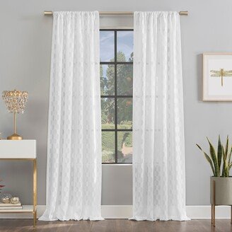 Scott Living Verge Geometric Clipped Jacquard Semi-Sheer Rod Pocket Curtain Panel, Single Panel