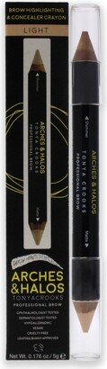 Brow Highlighting and Concealer Crayon - Light by Arches and Halos for Women - 0.176 oz Highlighter