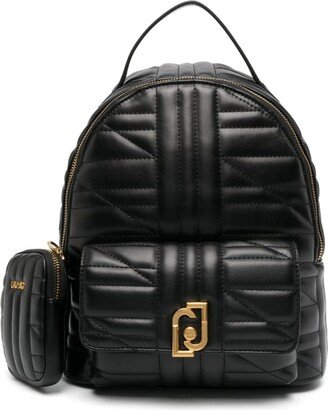 Matelassé-Effect Quilted Backpack-AA