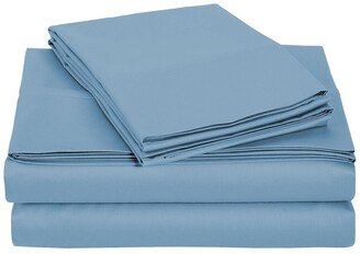 University 4 Piece Blue Solid Twin Xl Sheet Set