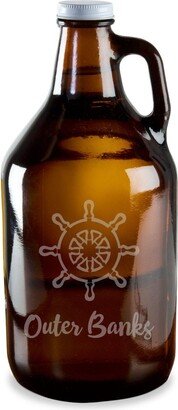 Ship Wheel Outer Banks Shore Point Beach 64 Ounce Beer Wine Growler