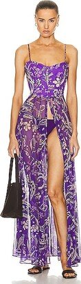 Viha Corset Cover Up Dress in Purple