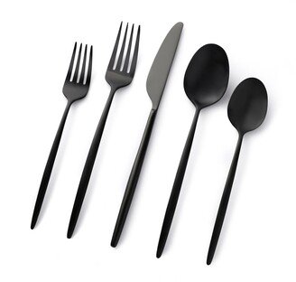 Gaze Black Satin 20-Piece Flatware Set, Service for 4