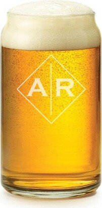 Monogram Initials 16 Oz Beer Can Glass Gift