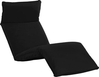 Foldable Sunlounger Oxford Fabric Black - 68.9 x 22 x 3.9