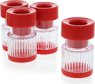 Juvale 4 Pack Pill Crusher & Pulverizer Grinder for Small or Large Vitamins & Tablets to Fine Powder with Storage Container, Red