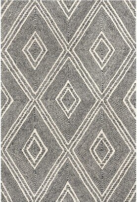 Una Geometric Hand Tufted Wool Area Rug 8x10, Charcoal