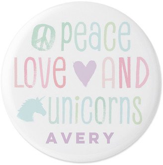 Pins: Princess Unicorn Pins, Large Circle, White