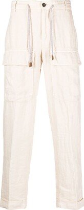 Straight-Leg Linen Trousers-AM