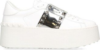 Leather Rockstud Platform Sneakers