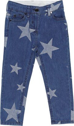 Organic cotton denim jeans w/stars