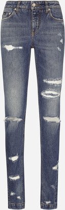 Girly jeans with ripped details