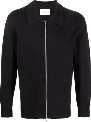 Spread-Collar Zipped Jumper