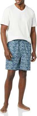 Men's Cotton Poplin Short with Cotton T-Shirt Pajama Set