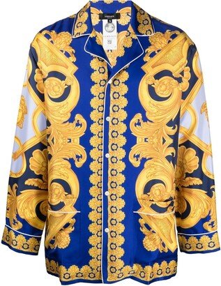 Baroque-Pattern Print Pyjama Top