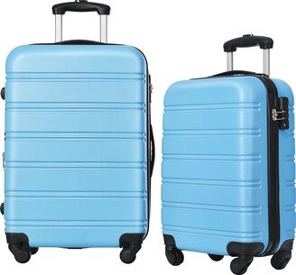 GREATPLANINC Hard Case Expandable Spinner Wheels 2 Piece Luggage Set ABS Lightweight Suitcase Carry on Suitcase Airline Approved-AB